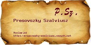 Presovszky Szalviusz névjegykártya